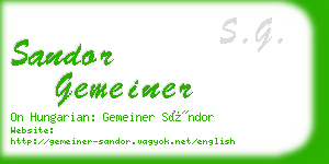 sandor gemeiner business card